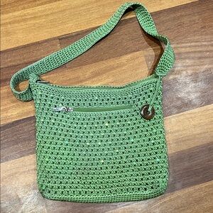 The Sak Green Crochet shoulder Bag with sequins